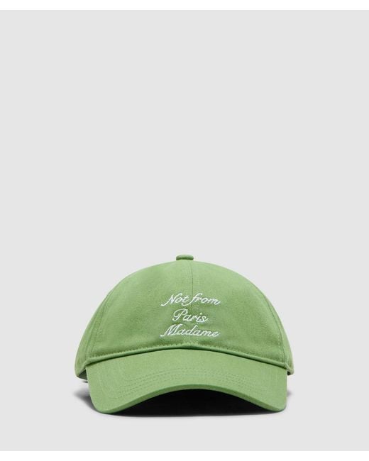 Drole de Monsieur Green Calligraphy Slogan Cap (Light