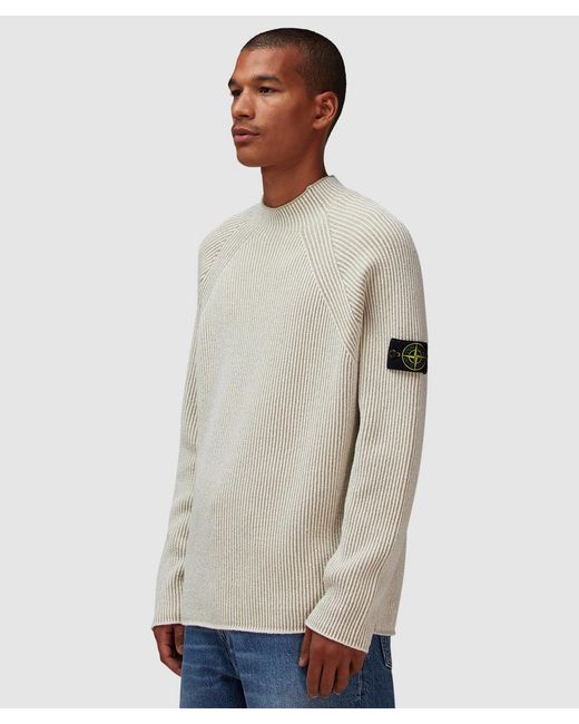 Stone Island Gray Vanise Rws Rib Sweatshirt (Ivory for men