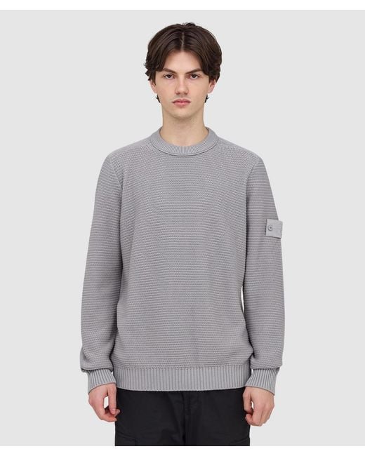 Stone Island Gray Ghost Cotton Cashmere Sweater (Dust for men