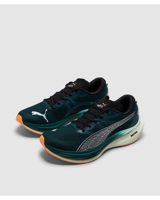 PUMA Green Deviate Nitro 3 Sneaker Terrain-Heat Fire for men