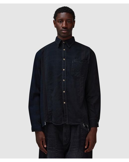 Needles Blue 7 Cuts Flannel Shirt for men
