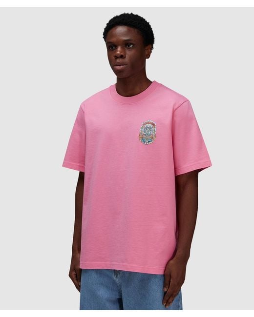 CASABLANCA Casa Way Skate T-Shirt in Pink for Men | Lyst