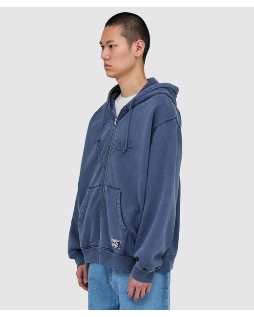 Parra Blue Not Fade Away Zip Hoodie (Washed Dark for men