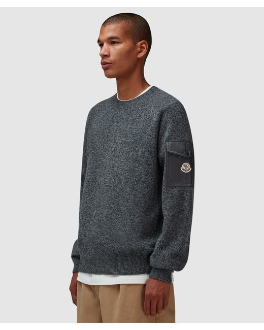 Moncler Cashmere Mouline Sweater in Gray for Men | Lyst