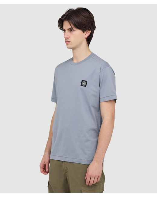 Stone Island Blue 60/2 Cotton Jersey T-Shirt (Dark for men