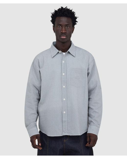mfpen Gray Executive Shirt (Textured Bottle Check for men