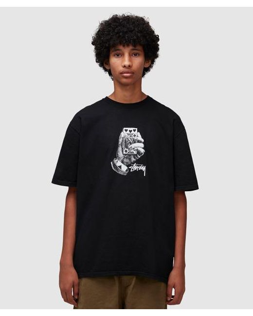 Stussy Black All Bets Off Pigmented Dyed T-shirt for men