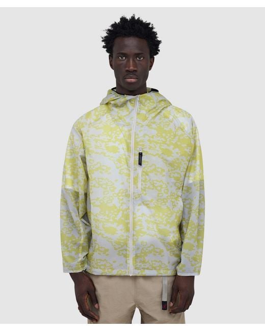 Gramicci Green Flyweight Hooded Jacket (Grid Camo for men