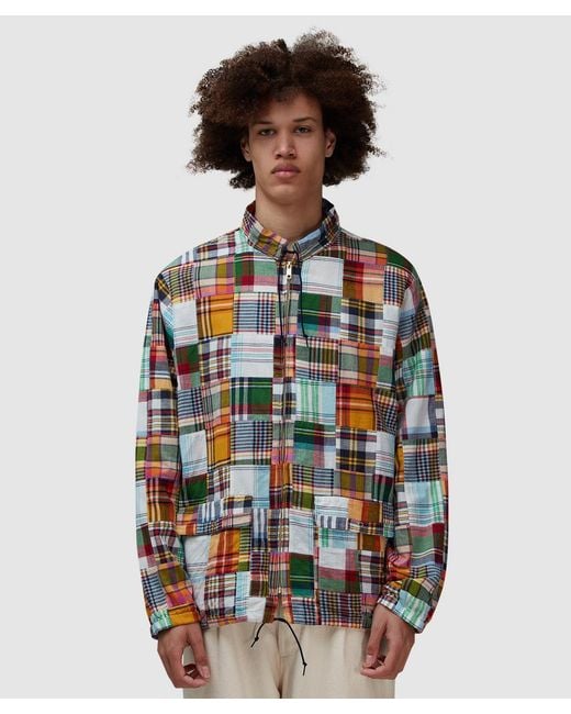 Beams Plus Multicolor Swing Patchwork Madras Jacket for men