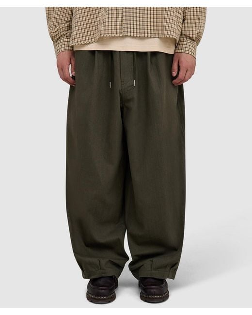 Estudio Niksen Green Pintuck Balloon Pant (Khaki for men