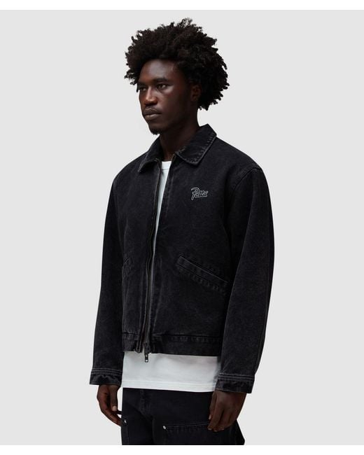 PATTA Black Washed Canvas Jacket for men