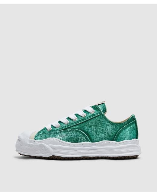 Maison Mihara Yasuhiro Green Hank Low Brushed Shrink Leather Sneaker
