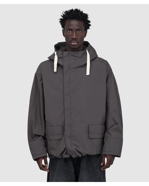 Nanamica Gray Hooded Deck Jacket (Charcoal for men