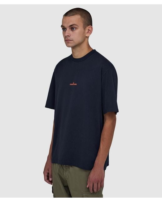 Stone Island Blue Desert Print T-Shirt for men