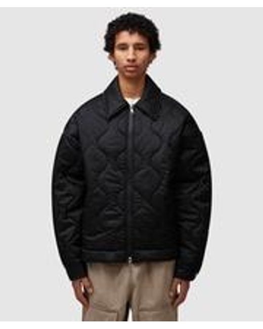 Cole Buxton Black Quilted Ripstop Overshirt for men