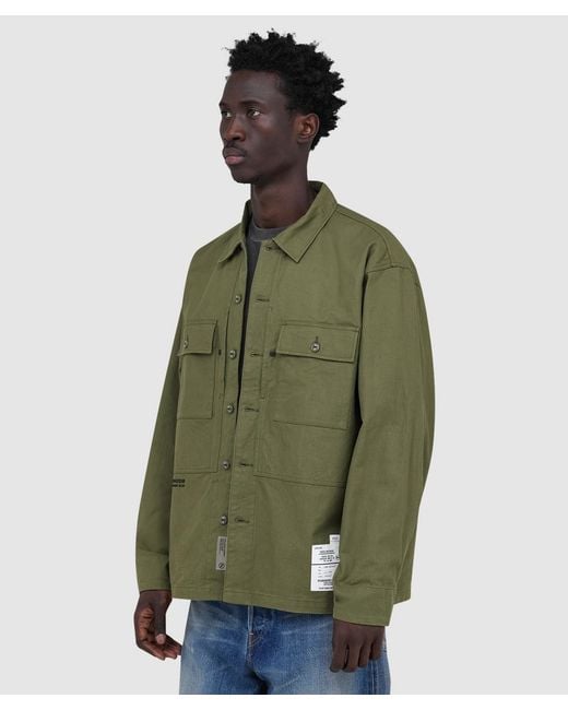 Neighborhood Green Fatigue Shirt Drab for men