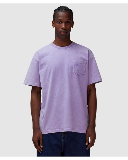 PATTA Purple Basic Washed Pocket T-Shirt for men