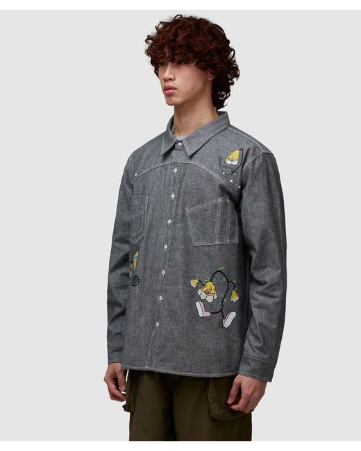 Brain Dead Gray Carignan Chambray Shirt ( for men