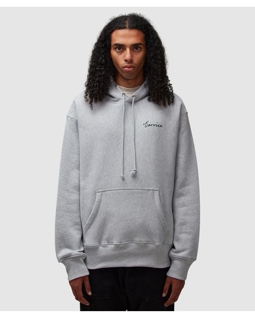 Service Works Gray Script Logo Hoodie for men