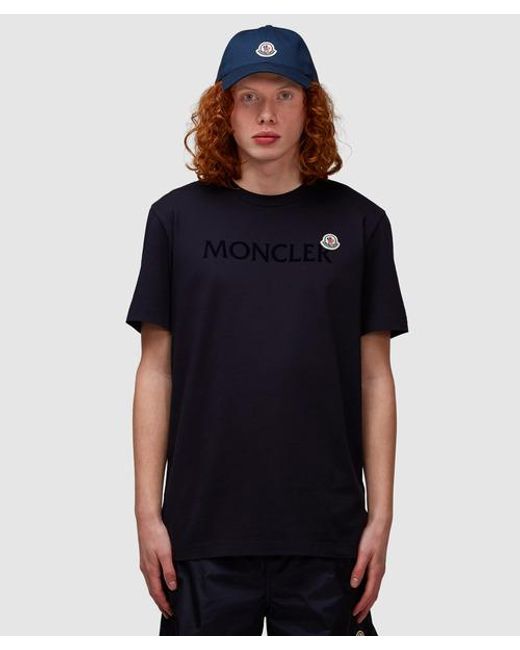 Moncler Black Double Logo Script T-shirt for men