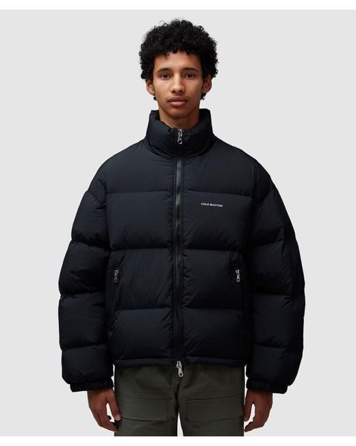 Cole Buxton Blue Cropped Logo Puffer Jacket for men