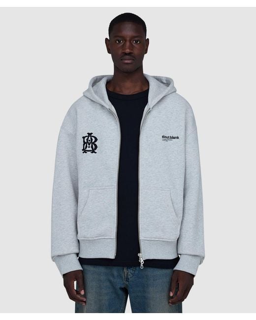 About Blank Blue Dual Logo Zip Hoodie Marl for men