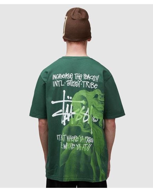 Stussy Green Venus Pigmented Dyed T-shirt for men