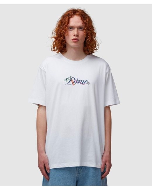 Dime White Cursive Snake T-Shirt