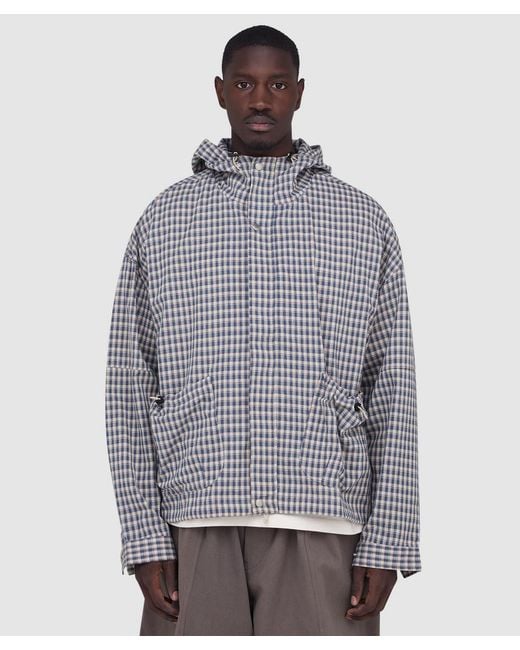 Estudio Niksen Gray Bungee Strap Checkered Jacket for men