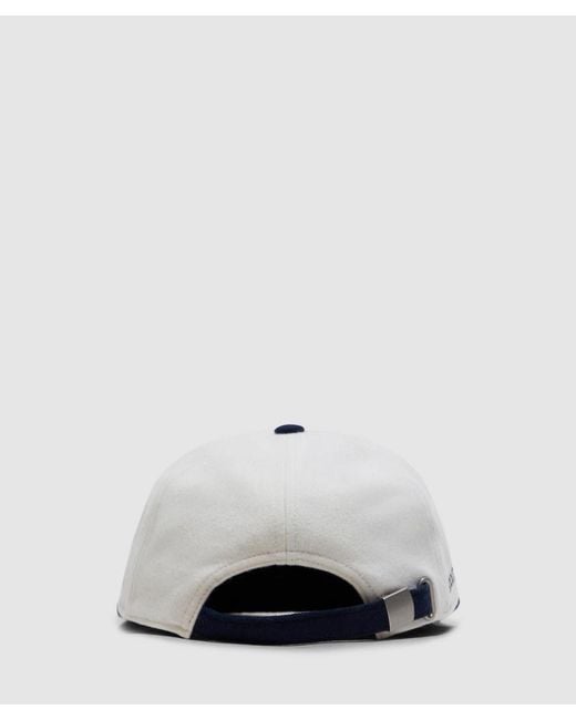 About Blank Blue Monogram Cap (Ecru