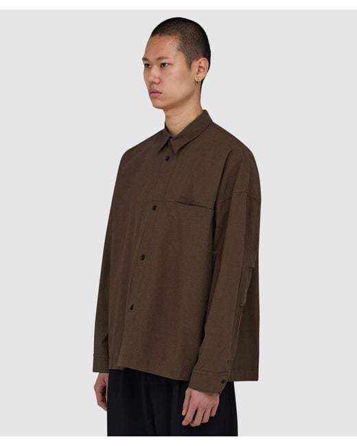 SAGE NATION Brown Pocket Parka Shirt Houndstooth for men