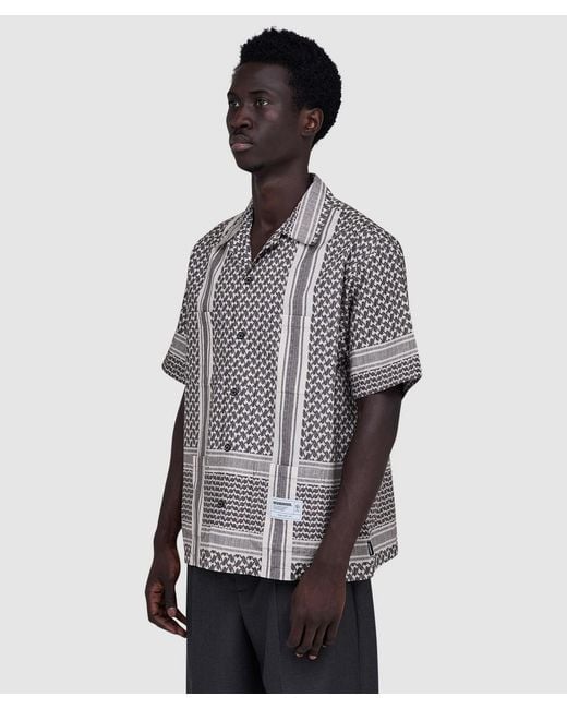 Neighborhood Gray Shemagh Pattern Shirt for men