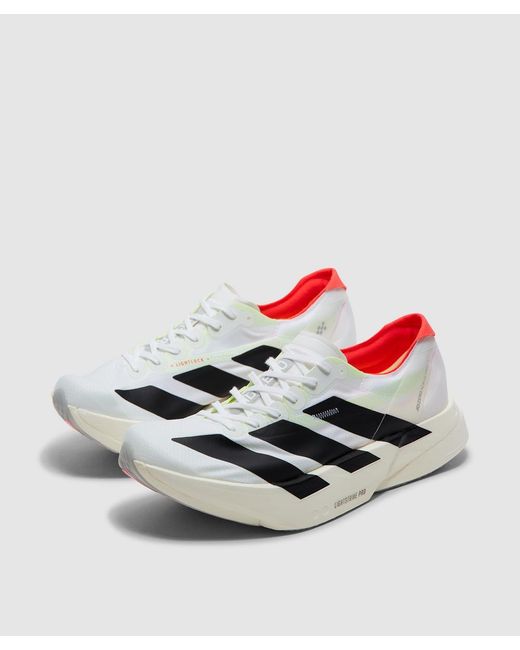 Adidas White Adios Pro 4.0 Sneaker (Ftwr/Core/ Met for men
