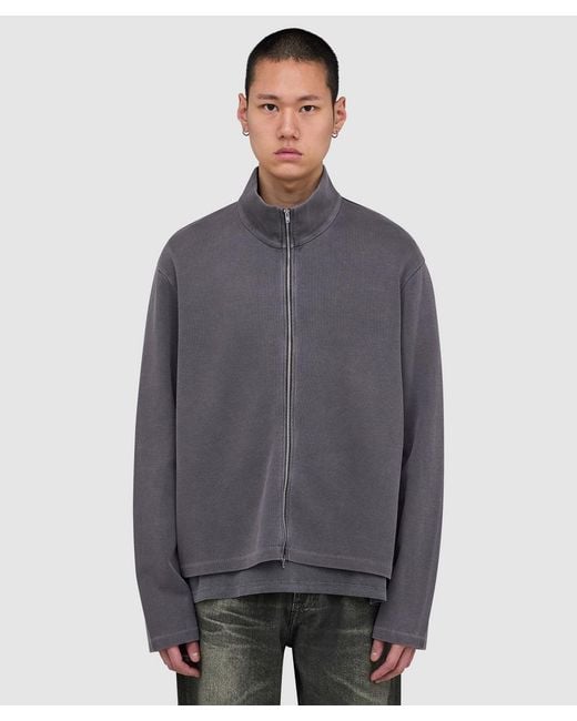 Our Legacy Gray Shrunken Full Zip Jacket (Worn Graphite Athletic Rib for men