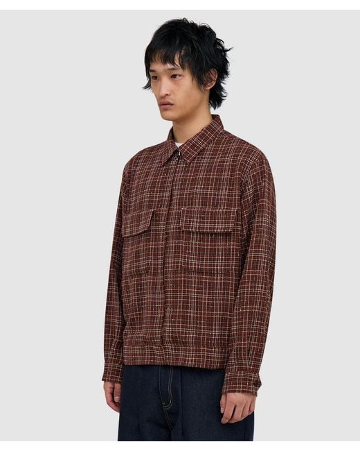 Needles Brown Dobby Grid Sports Jacket for men