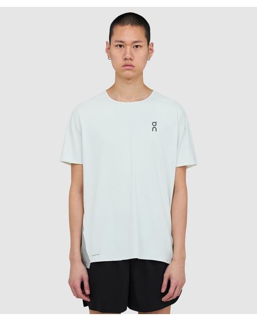 On Shoes White Performance T-Shirt (Iceberg/Tin for men