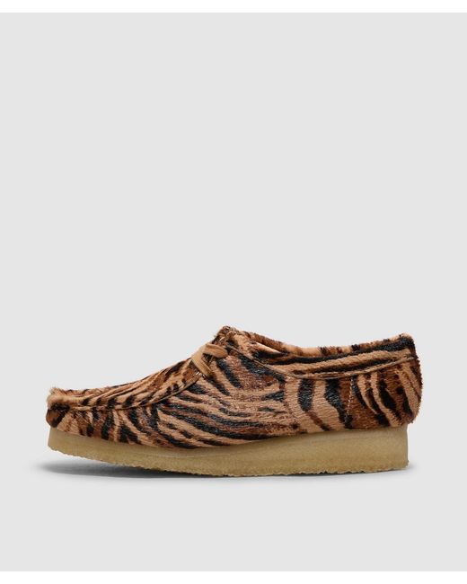 Clarks Brown Wallabee Shoe (Tiger Print for men