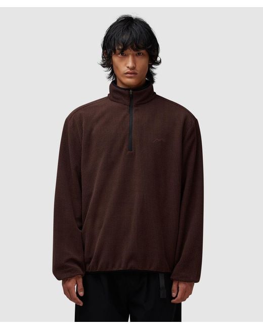 Mellow Clo Brown Summit Half Zip Fleece for men