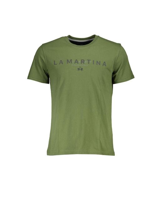 La Martina Green Cotton T-shirt for men