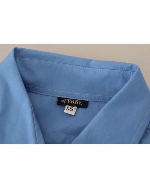 Ferré Blue Elegant Cotton Long Sleeve Polo Top