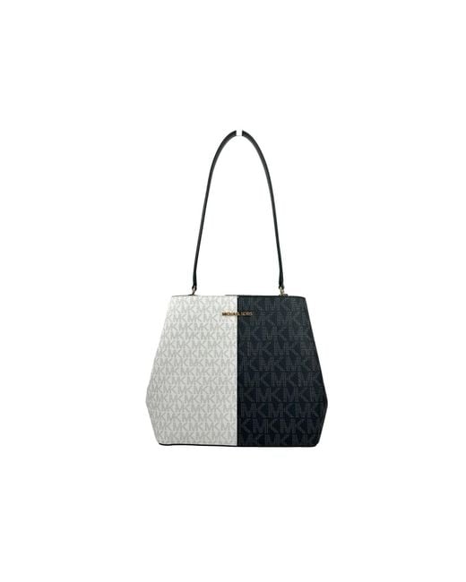 Michael Kors Black Medium Pratt Signature Bucket Bag