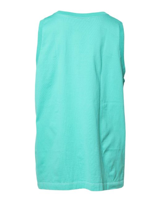 Dolce & Gabbana Blue Sleeveless Cotton Tank Top for men
