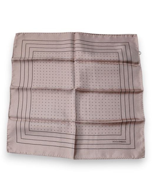 Dolce & Gabbana Pink Polka Dots Square Handkerchief Scarf for men