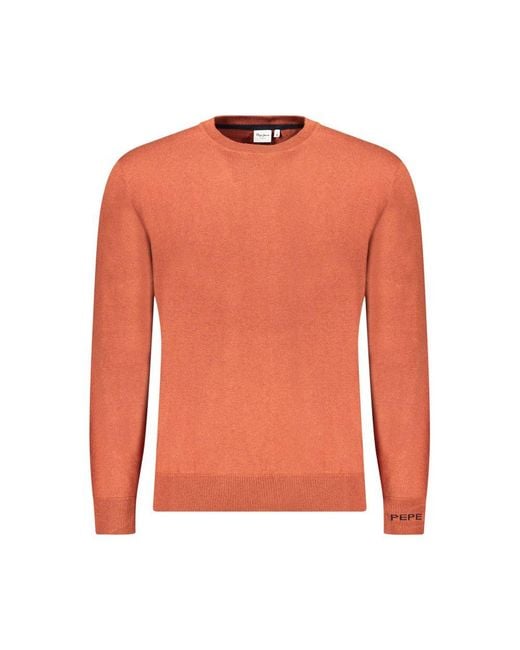 Pepe Jeans Orange Marrone Cotton Men Sweater for men