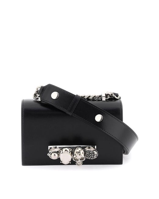 Alexander McQueen Black Mini 'jewelled Satchel' Bag