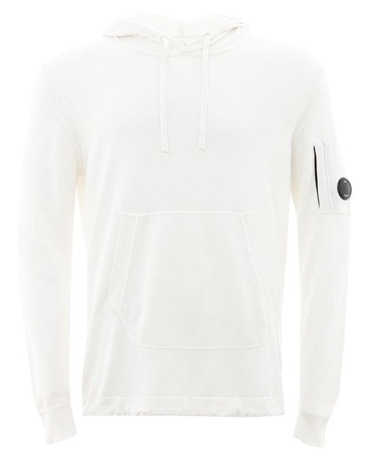 C P Company White Maxi Sweatshirt for men