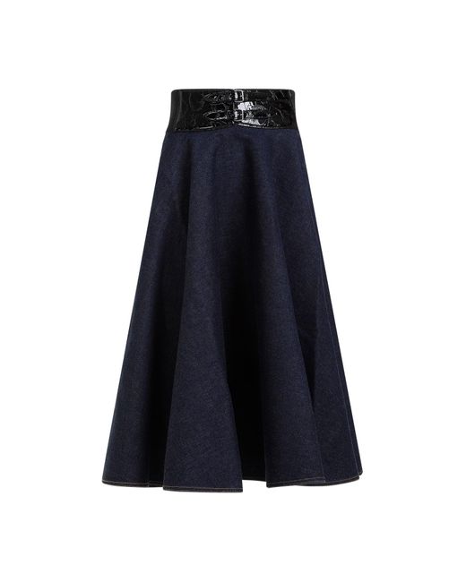 Alaïa Blue Belt Midi Skirt