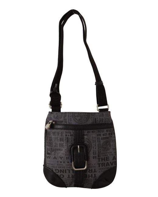 WAYFARER Black Gray Printed Logo Shoulder Crossbody Purse Bag