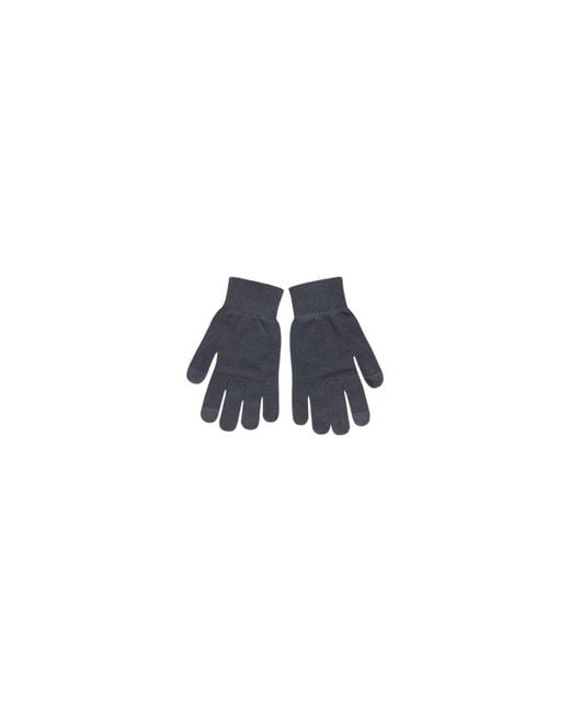 Pieces Blue Gray Recycled Polyester Gloves