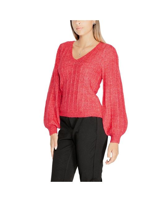Guess Red Pink Polyester Sweater